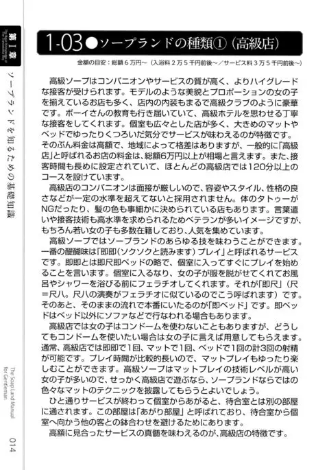 Illustrated Manual of Sex Industry for Beginners With Detailed Explanations of Soaplands